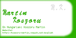 martin koszoru business card